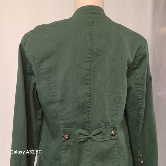 Christina New Green Jacket with Ruffled Hem and Structured Shoulders Size S - Picture 13 of 16